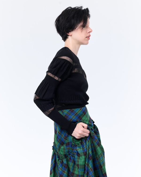 SHEER PANEL PULLOVER