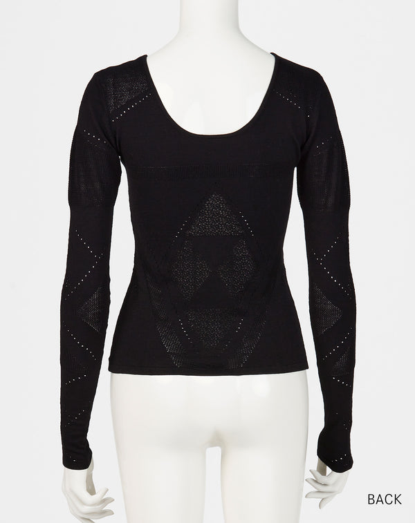 BODY FIT MESH KNIT TOP