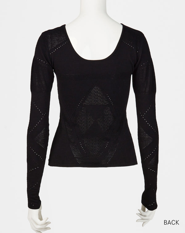 BODY FIT MESH KNIT TOP