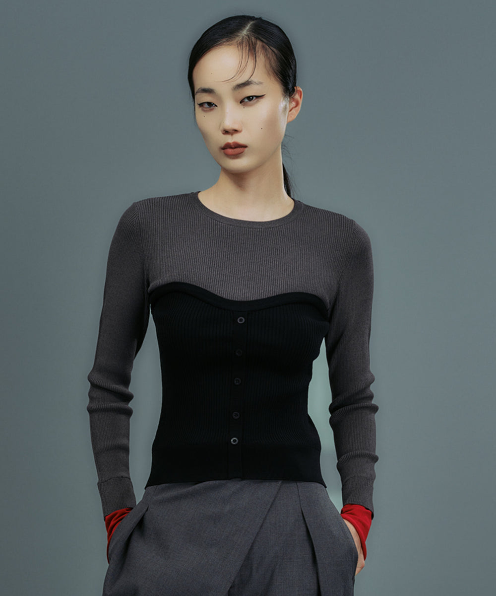 BUSTIER DOCKING RIB KNIT – LAEMUSE