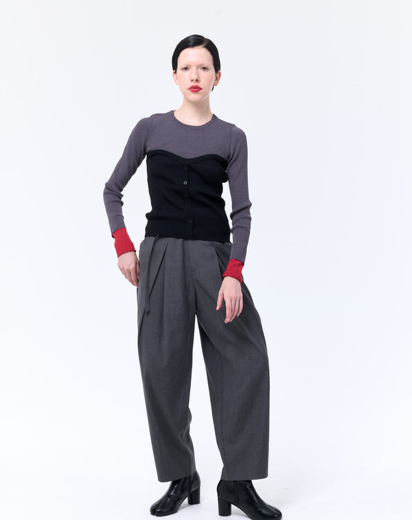 BUSTIER DOCKING RIB KNIT