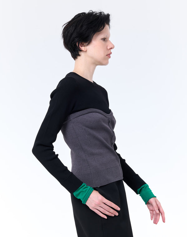 BUSTIER DOCKING RIB KNIT
