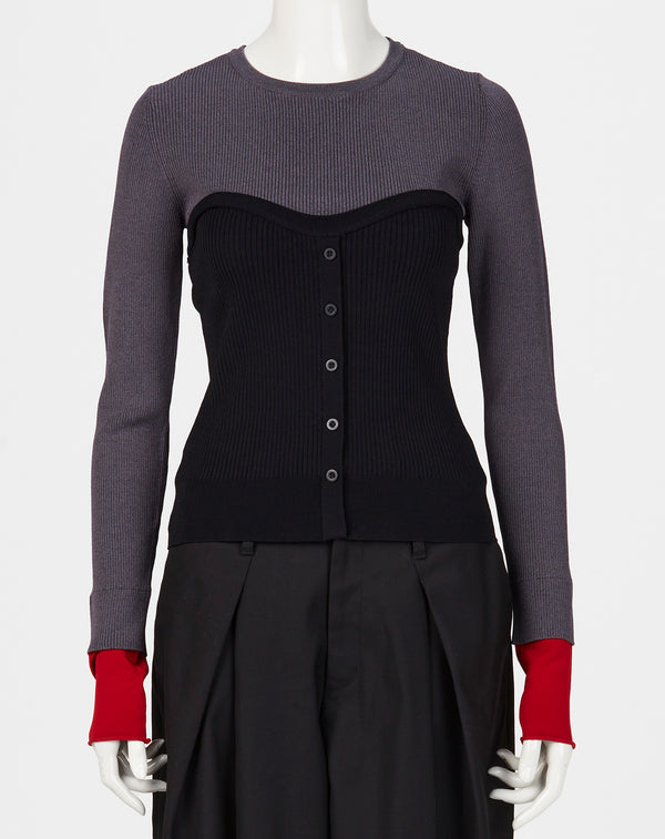 BUSTIER DOCKING RIB KNIT