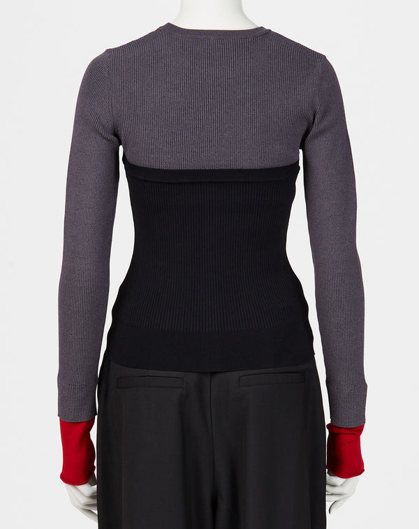 BUSTIER DOCKING RIB KNIT