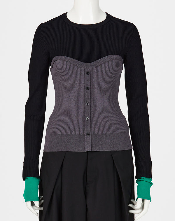 BUSTIER DOCKING RIB KNIT