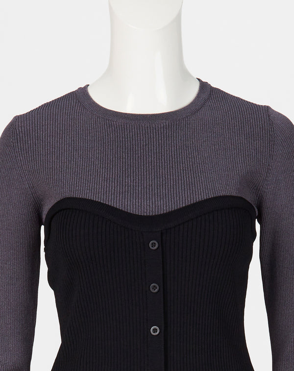 BUSTIER DOCKING RIB KNIT
