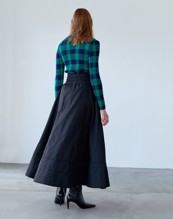 JACQUARD CHECK HIGH-NECK KNIT