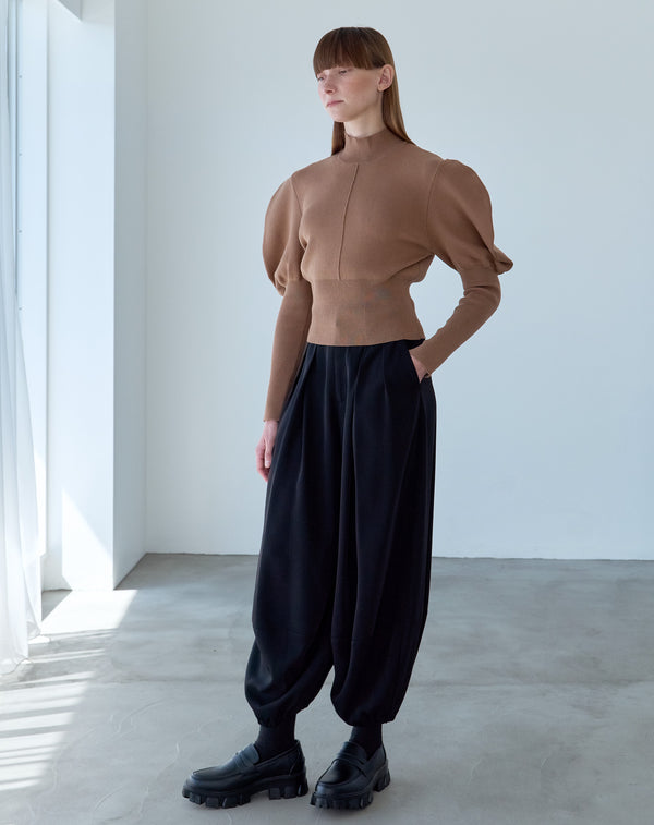 VOLUME SLEEVE HIGH NECK KNIT