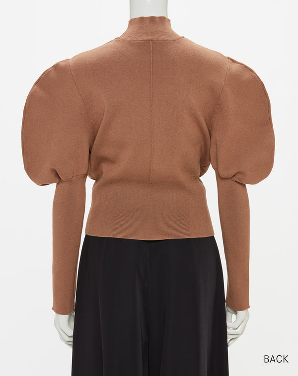 VOLUME SLEEVE HIGH NECK KNIT