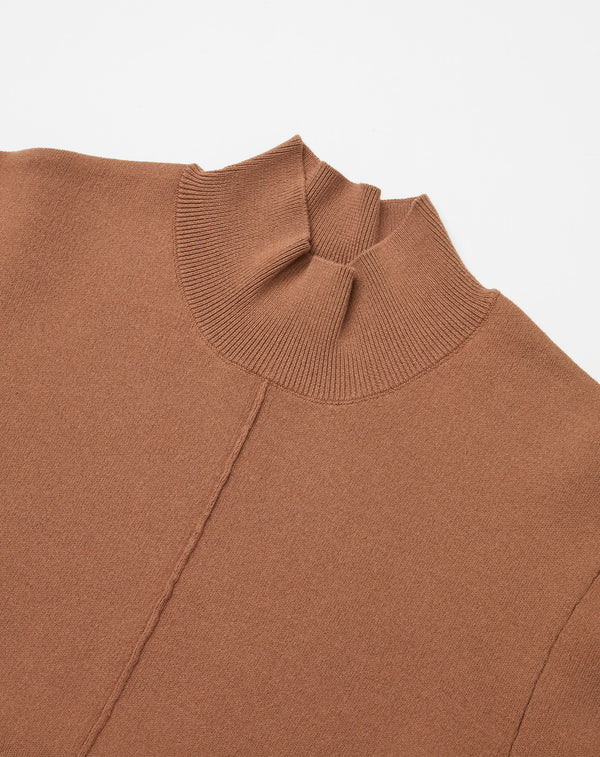 VOLUME SLEEVE HIGH NECK KNIT