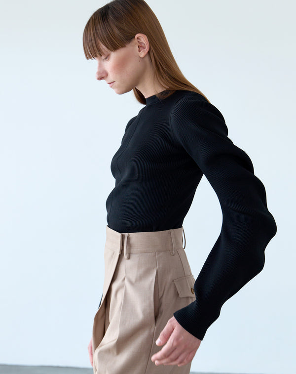 SPONDISH CURVED SLEEVE KNIT