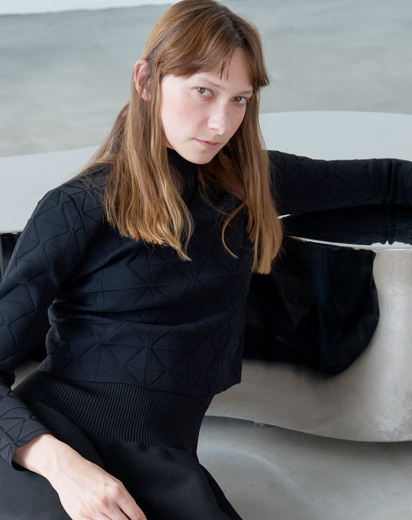 JACQUARD HIGH-NECK KNIT