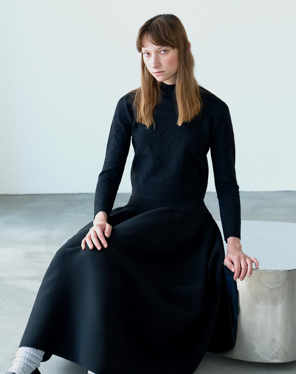 JACQUARD HIGH-NECK KNIT