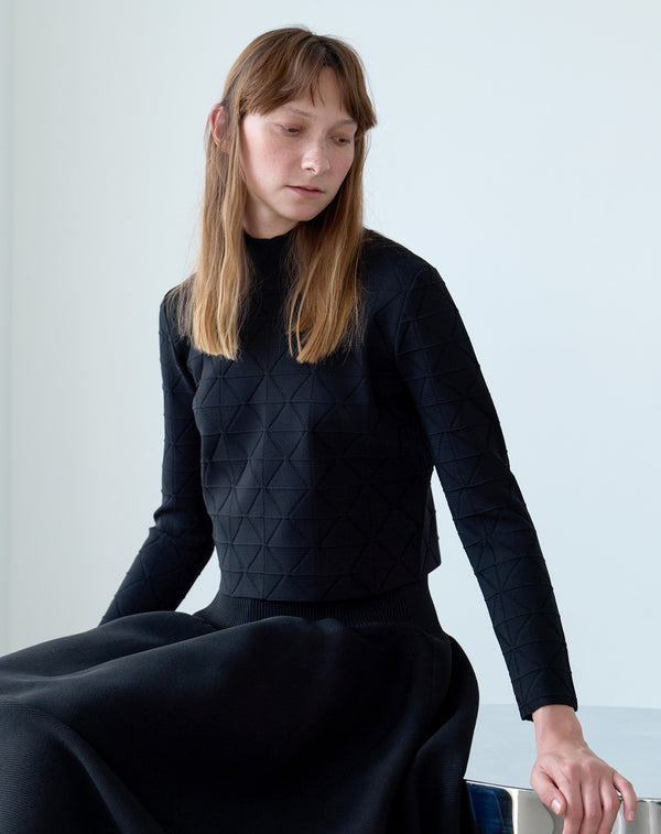 JACQUARD HIGH-NECK KNIT