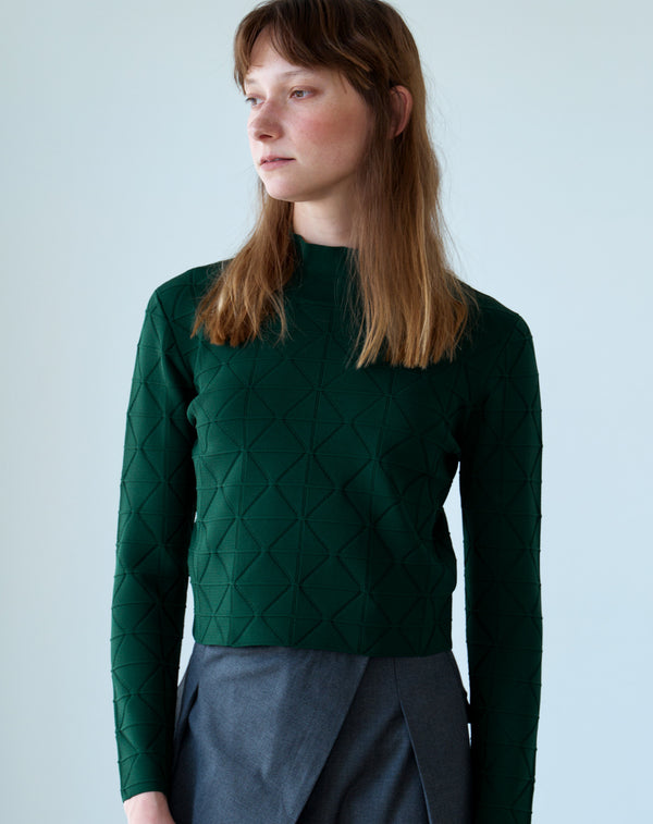 JACQUARD HIGH-NECK KNIT