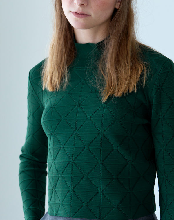 JACQUARD HIGH-NECK KNIT