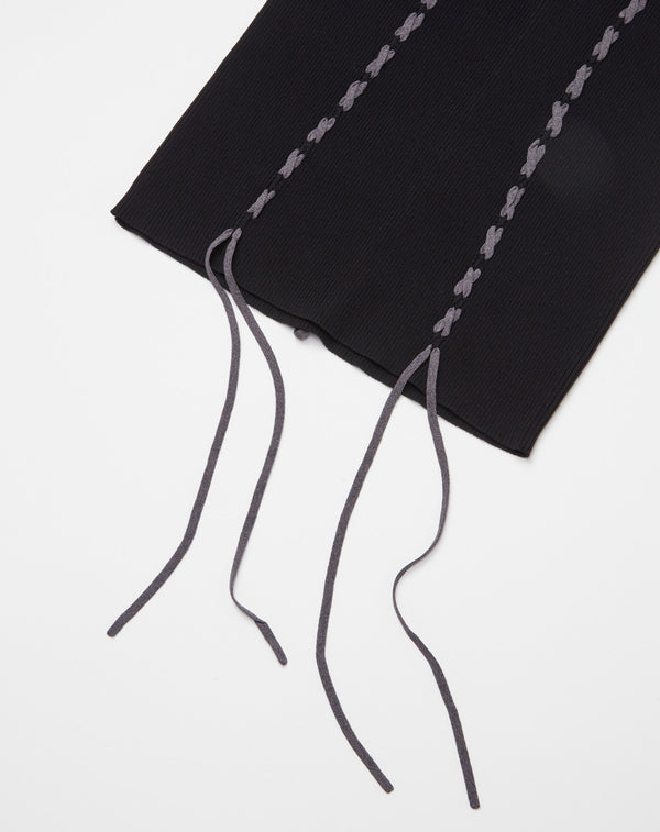 LACE-UP HIGH-NECK TOP