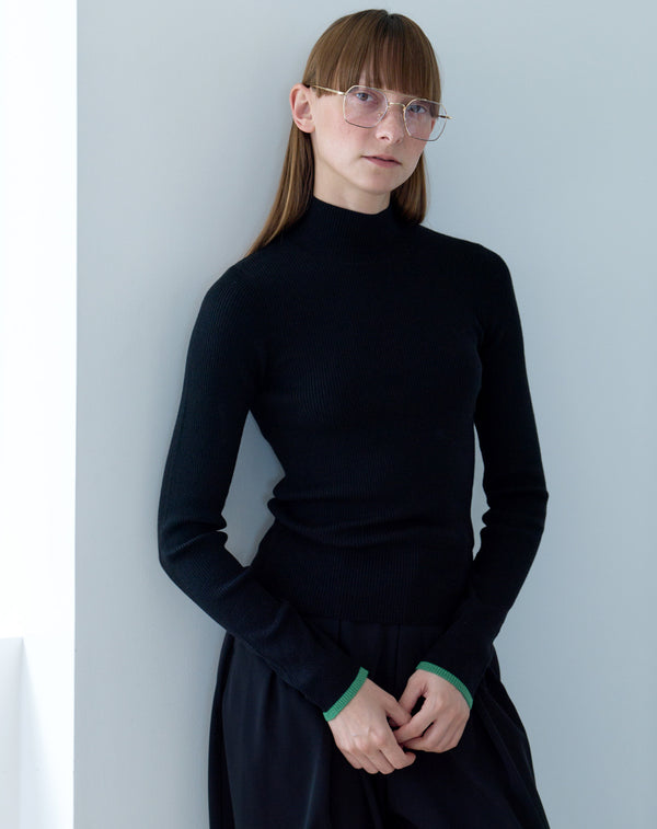 WOOL BLEND HIGH NECK KNIT