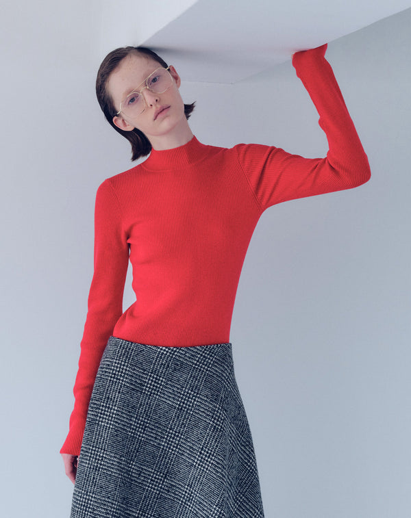 WOOL BLEND HIGH NECK KNIT