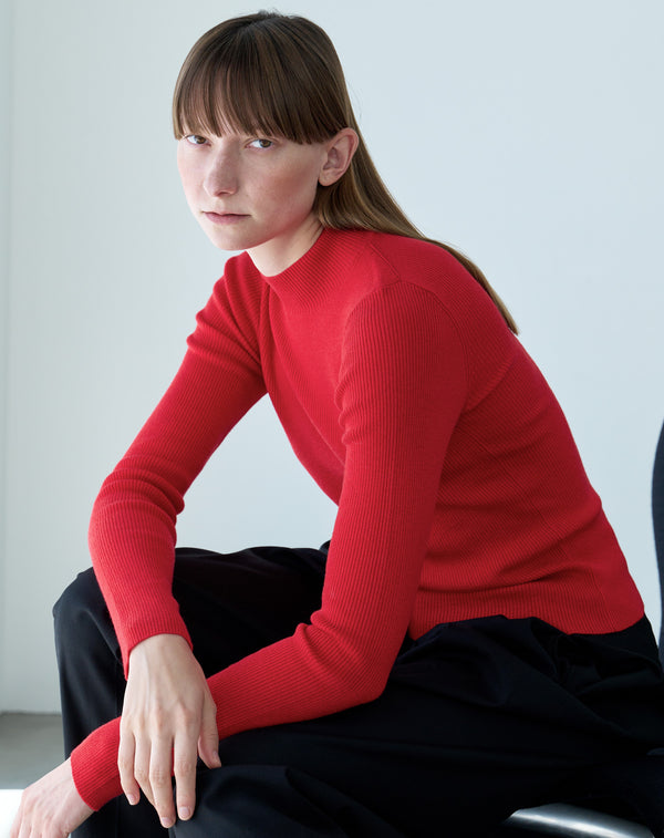 WOOL BLEND HIGH NECK KNIT