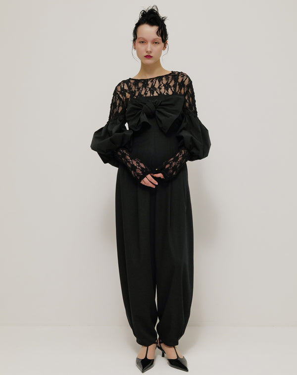 2WAY JUMPSUIT WITH RIBBON