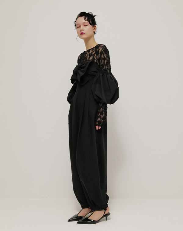 2WAY JUMPSUIT WITH RIBBON