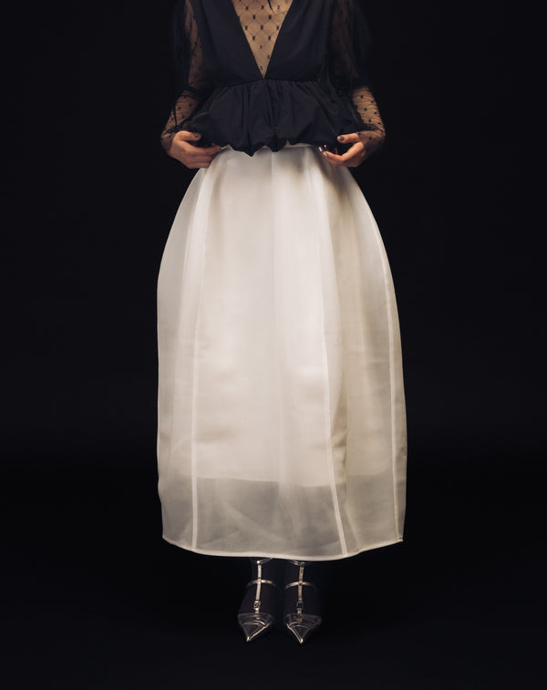 ROUNDED SHEER SKIRT