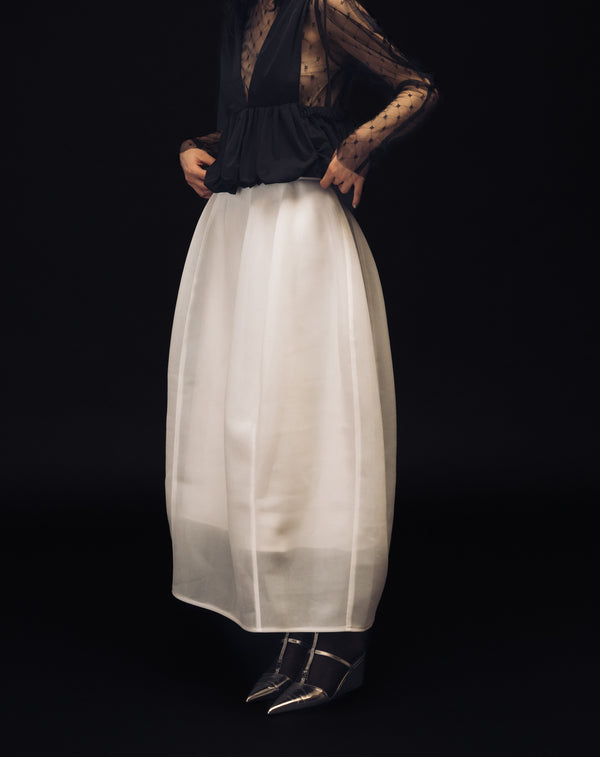 ROUNDED SHEER SKIRT