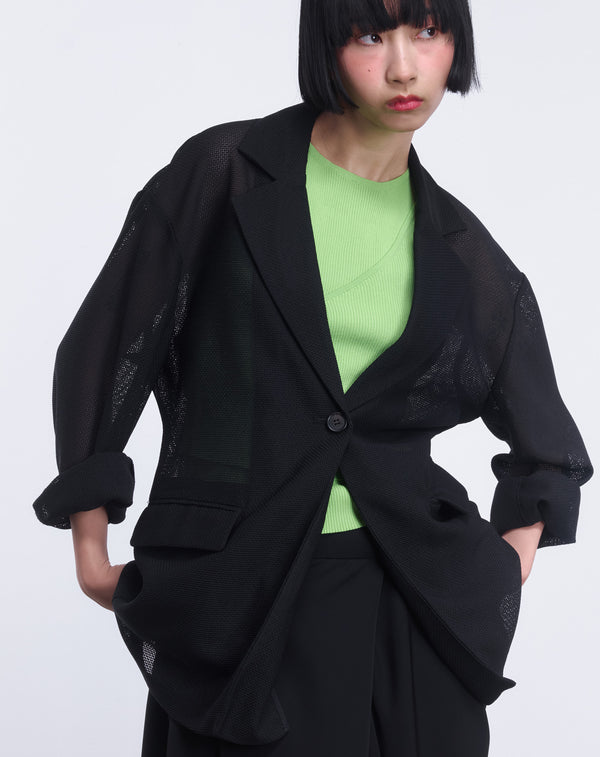 MESH WAIST FITTED JACKET