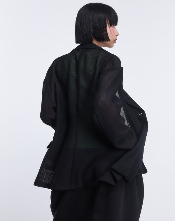 MESH WAIST FITTED JACKET