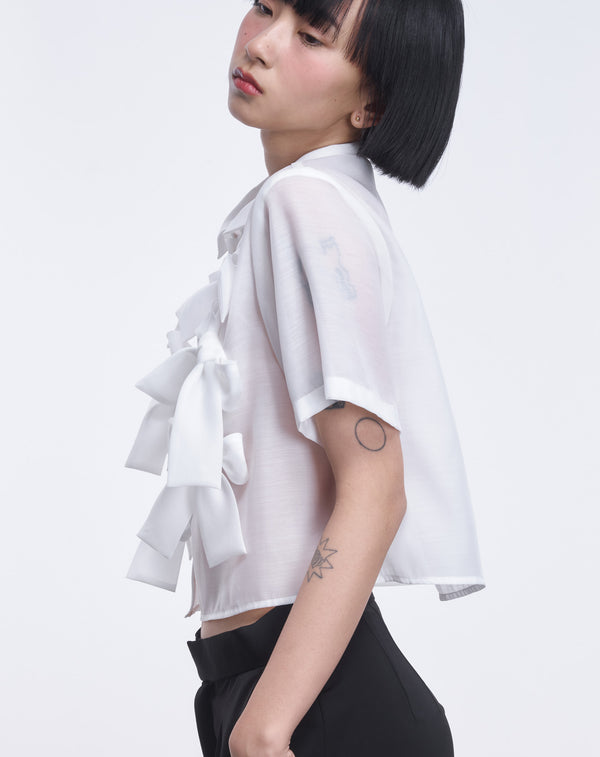 SHEER RIBBON BLOUSE