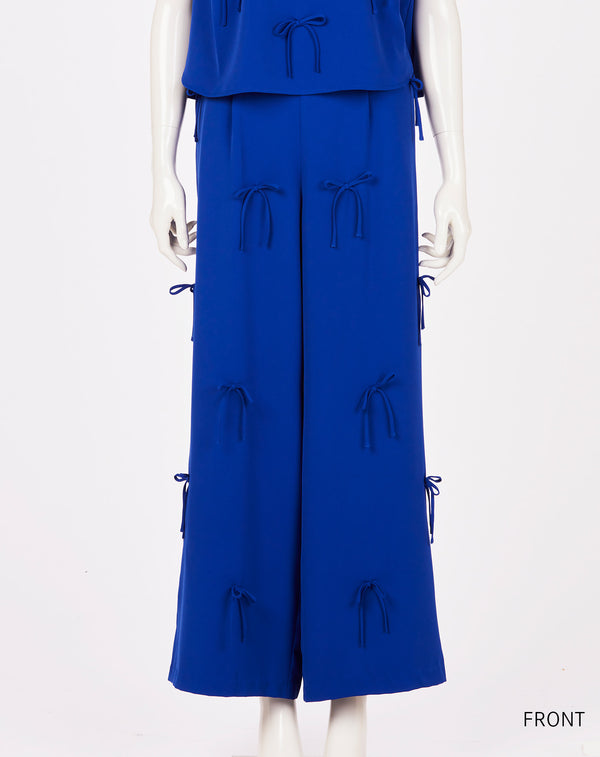 MULTI STRING BOW WIDE-LEG PANTS