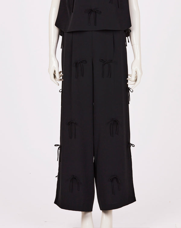 MULTI STRING BOW WIDE-LEG PANTS