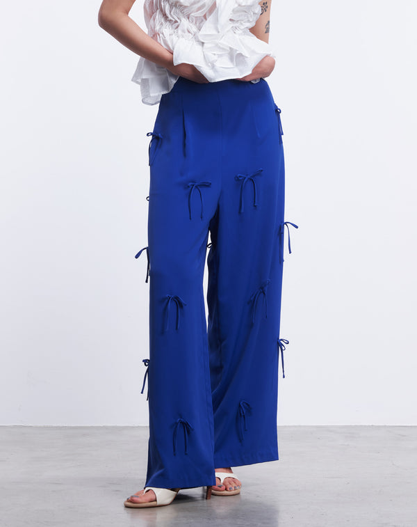 MULTI STRING BOW WIDE-LEG PANTS