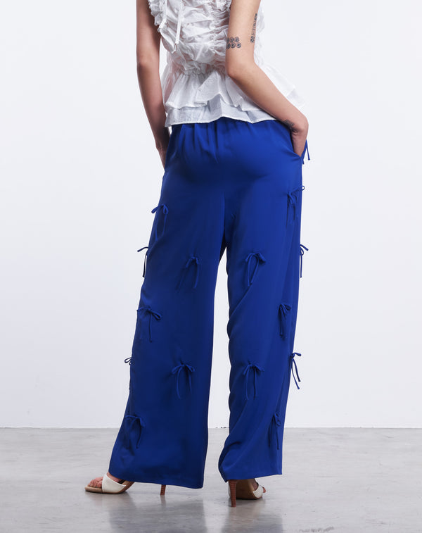 MULTI STRING BOW WIDE-LEG PANTS