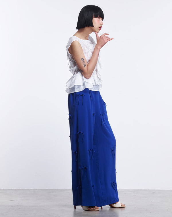 MULTI STRING BOW WIDE-LEG PANTS