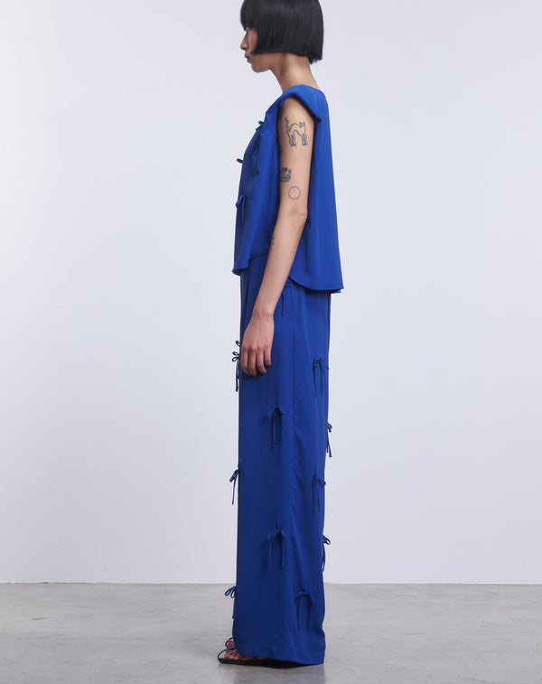 MULTI STRING BOW WIDE-LEG PANTS