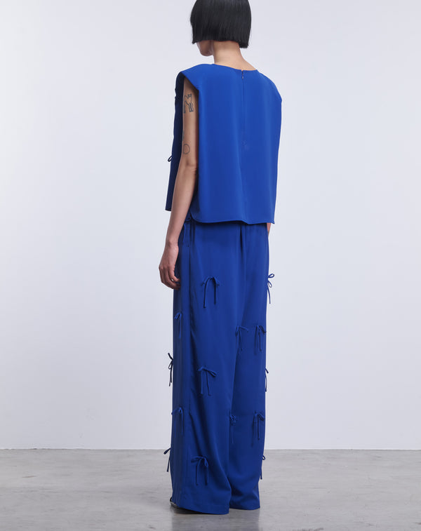 MULTI STRING BOW WIDE-LEG PANTS