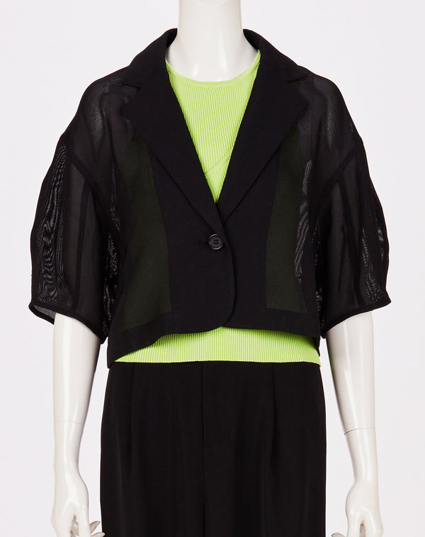 MESH CURVED SLEEVE JACKET