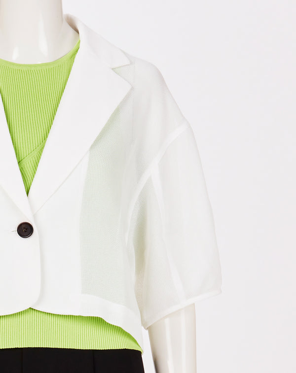 MESH CURVED SLEEVE JACKET