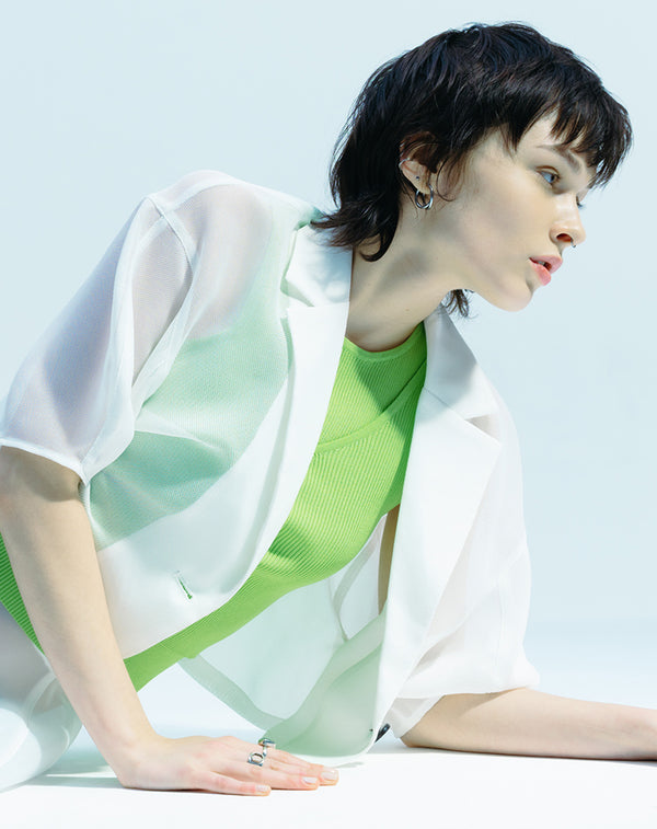 MESH CURVED SLEEVE JACKET