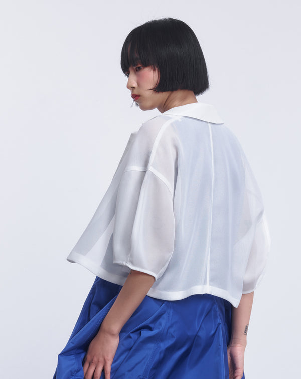 MESH CURVED SLEEVE JACKET
