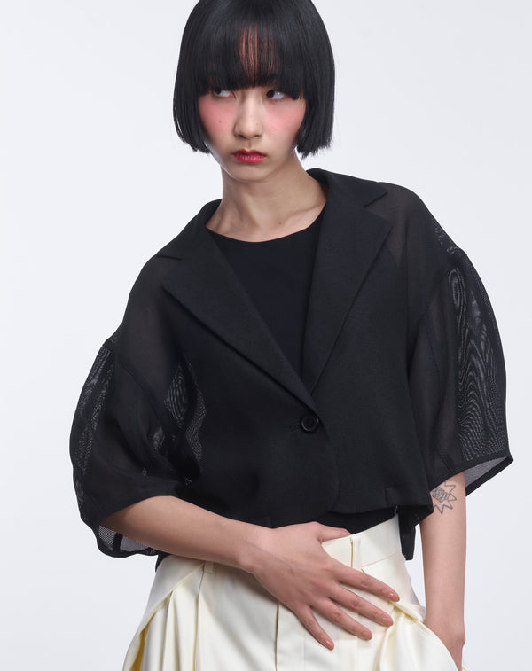 MESH CURVED SLEEVE JACKET