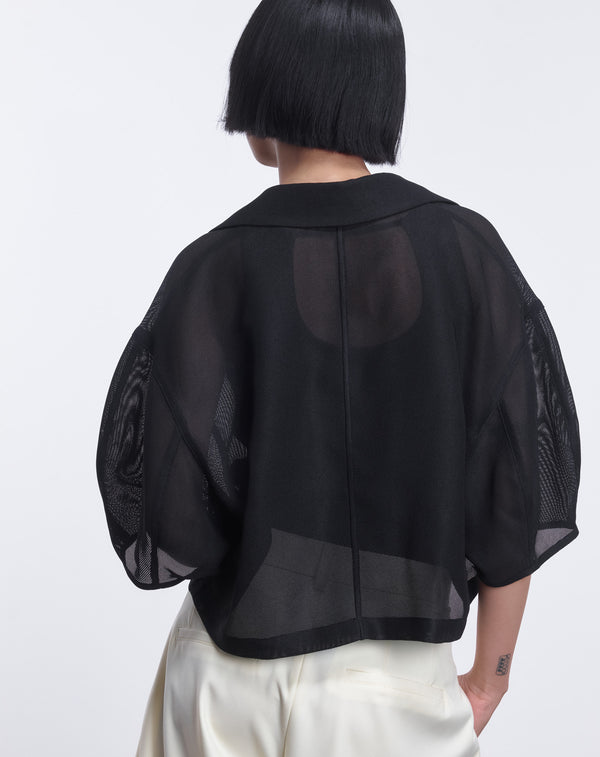 MESH CURVED SLEEVE JACKET