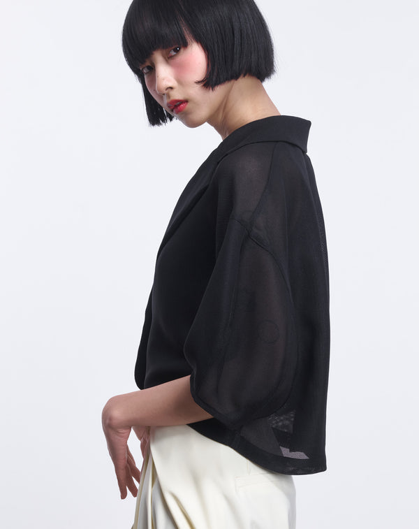 MESH CURVED SLEEVE JACKET