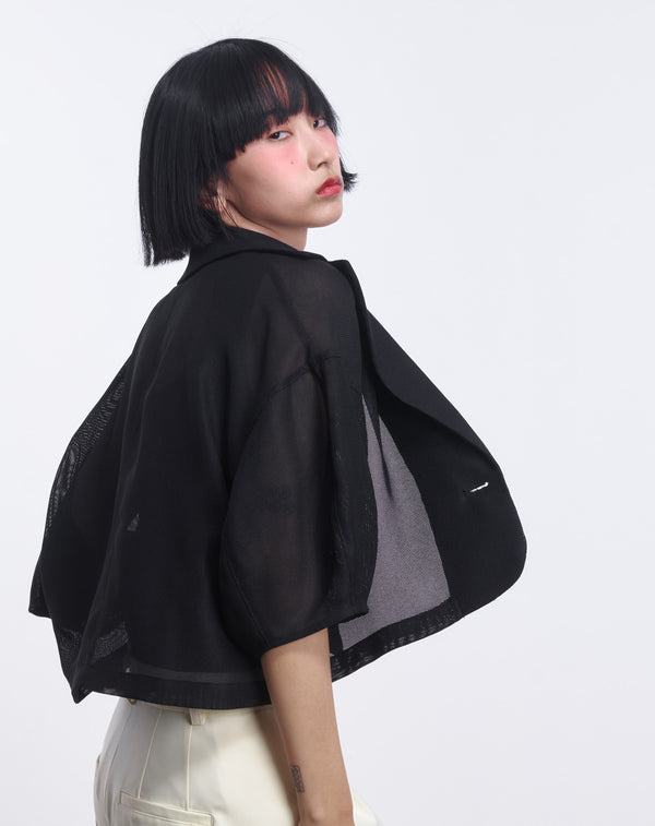 MESH CURVED SLEEVE JACKET