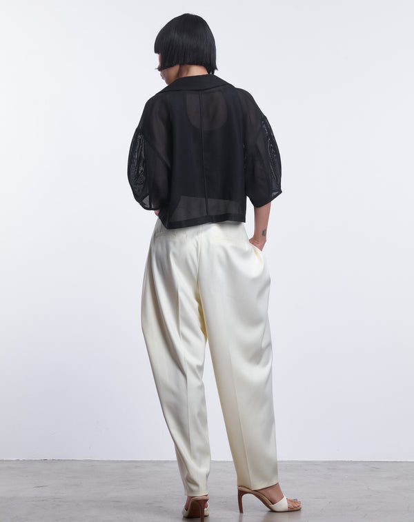 MESH CURVED SLEEVE JACKET