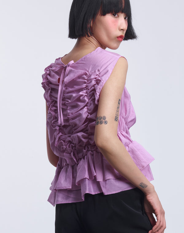 ASYMMETRIC RUFFLE BLOUSE