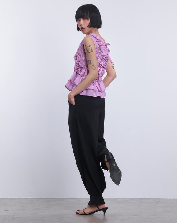 ASYMMETRIC RUFFLE BLOUSE