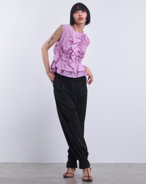 ASYMMETRIC RUFFLE BLOUSE